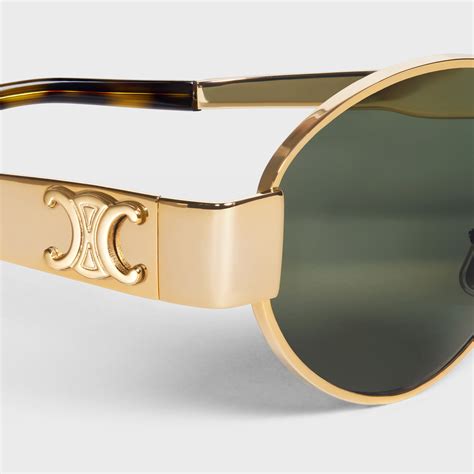 women celine triomphe metal 01 sunglasses in metal|TRIOMPHE METAL 01 SUNGLASSES IN METAL .